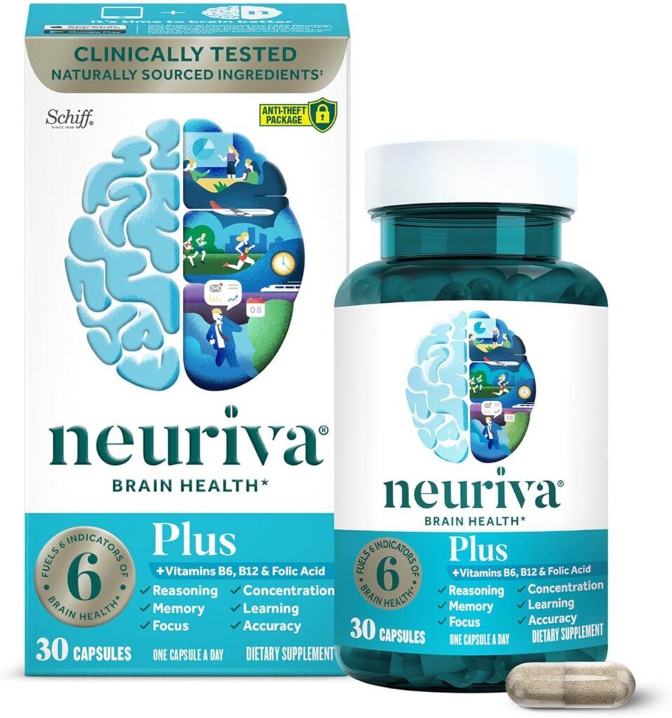 NEURIVA Plus Brain Supplements for Memory and Focus (30 Count)