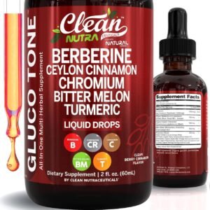 Clean Nutra Berberine with Ceylon Cinnamon Supplement Liquid Drops