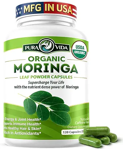 PURA VIDA MORINGA Organic Moringa Capsules (120ct)