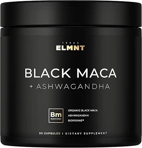 40x Strength Organic Black Maca Root w. Ashwagandha Capsules