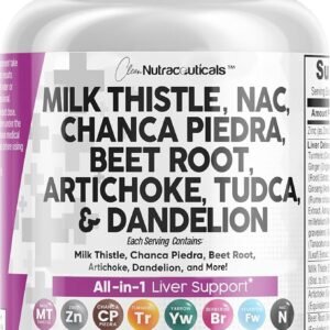 Clean Nutraceuticals Milk Thistle NAC Chanca Piedra Beet Root Artichoke Astragalus Dandelion Root - Liver Cleanse Detox & Repair Supplement Plus TUDCA Choline & Ginger