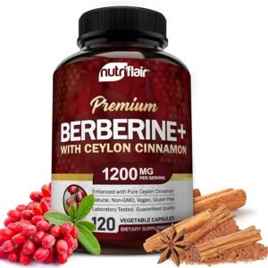 NutriFlair Premium Berberine HCL 1200mg with Ceylon Cinnamon - 120 Capsules