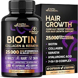Biotin | Collagen | Hyaluronic Acid | Keratin - Hair Growth Support