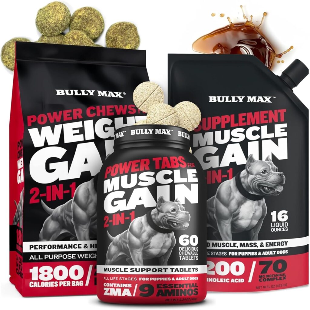 Bully Max Dog Weight Gainer & Muscle Builder Supplement Bundle