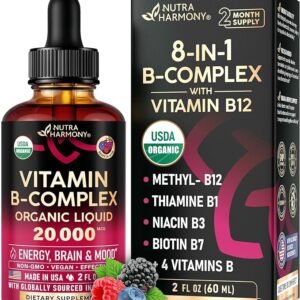 USDA Organic Vitamin B-Complex Liquid Drops - Natural Berry Flavor