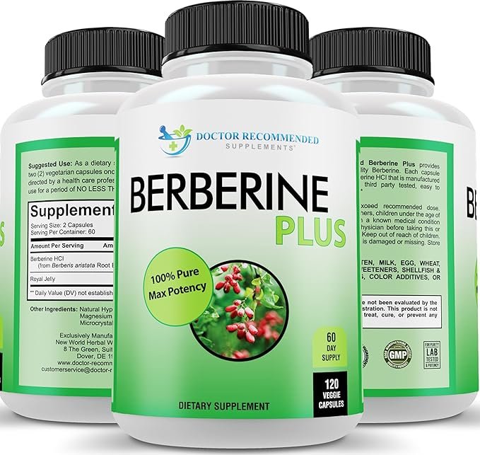 Doctor Recommended Supplements Berberine Plus 1200mg with Royal Jelly