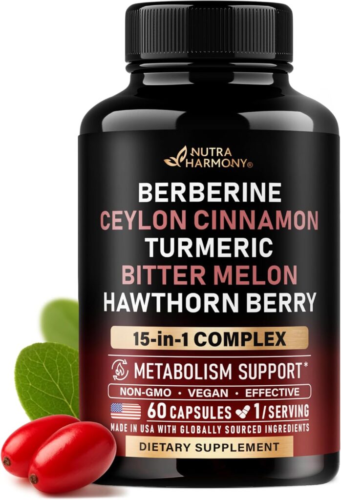 Berberine with Ceylon Cinnamon | 15in1 Supplement for Heart Metabolism & Energy Support