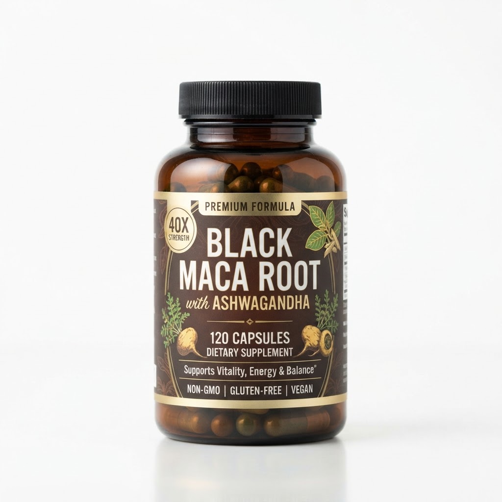 40x Strength Organic Black Maca Root with Ashwagandha: The Ultimate Energy & Hormone Combo